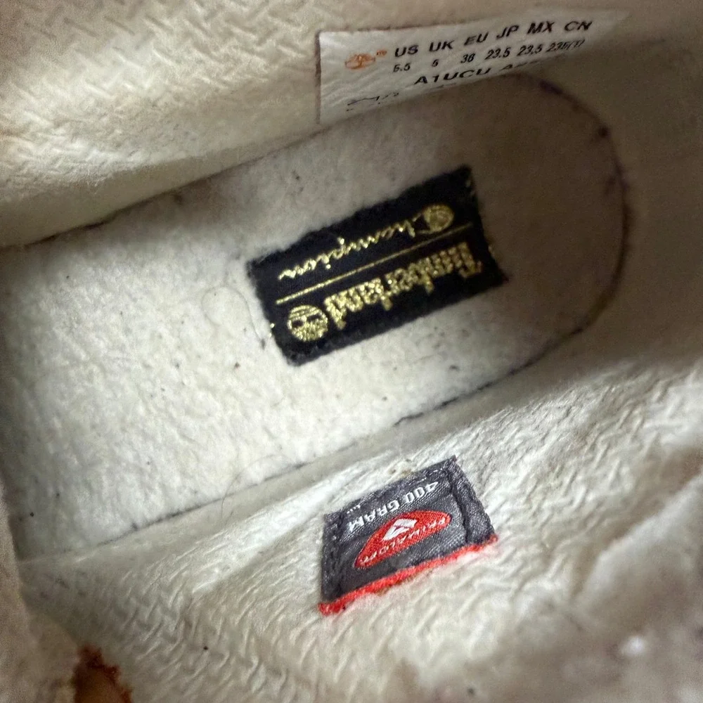 Timberland x Champion 6 Inch Wheat Boots Fleece Lined A1UCU Mens 5.5